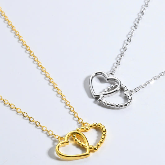 Heart Shape Spring Ring Closure Necklace