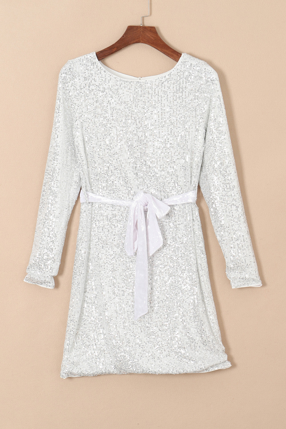 Sequin Tie Front T-Shirt Dress