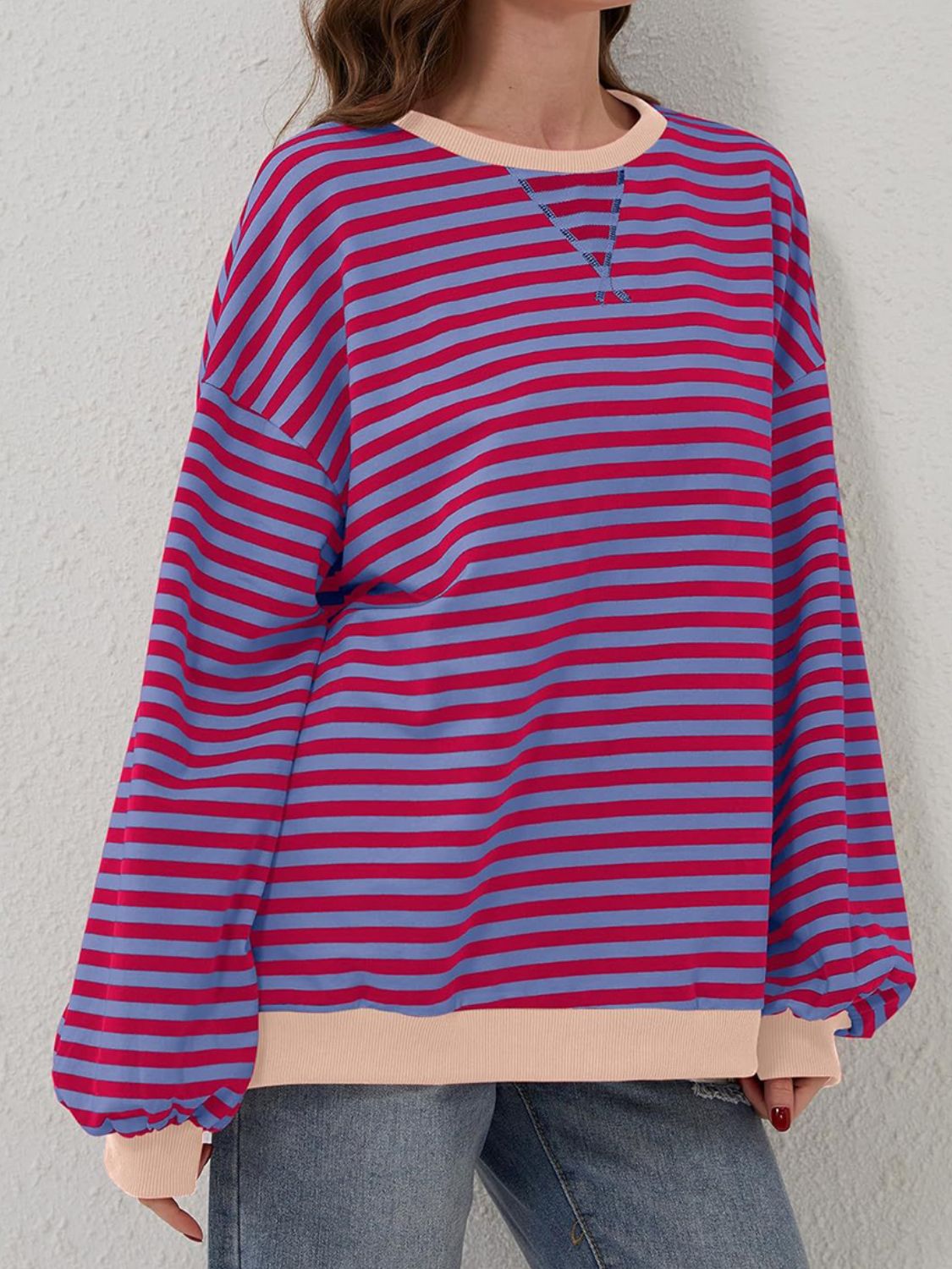 Striped Round Neck Long Sleeve T-Shirt