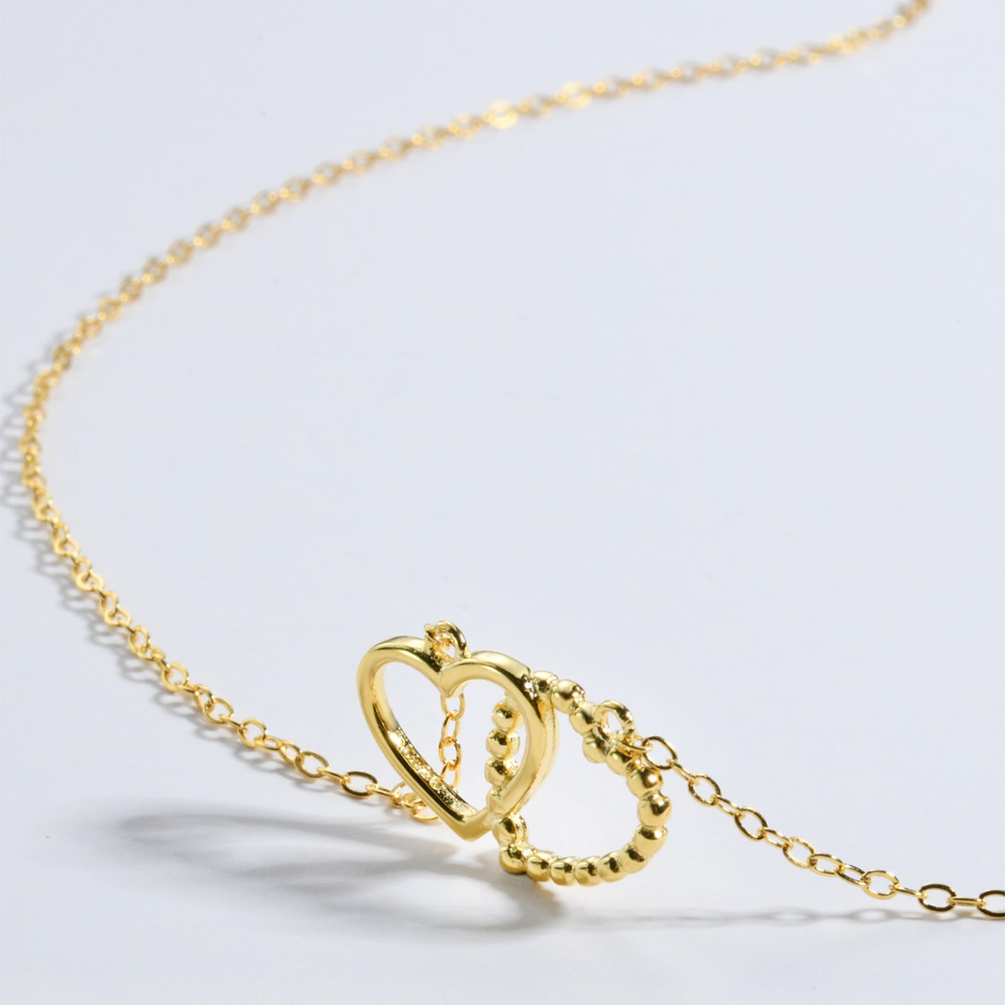 Heart Shape Spring Ring Closure Necklace