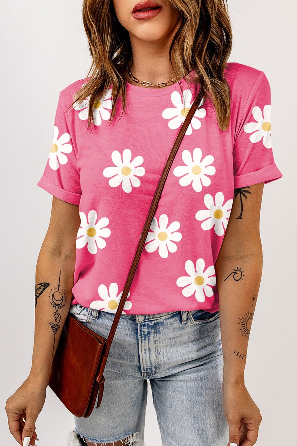 Printed Round Neck Short Sleeve T-Shirt