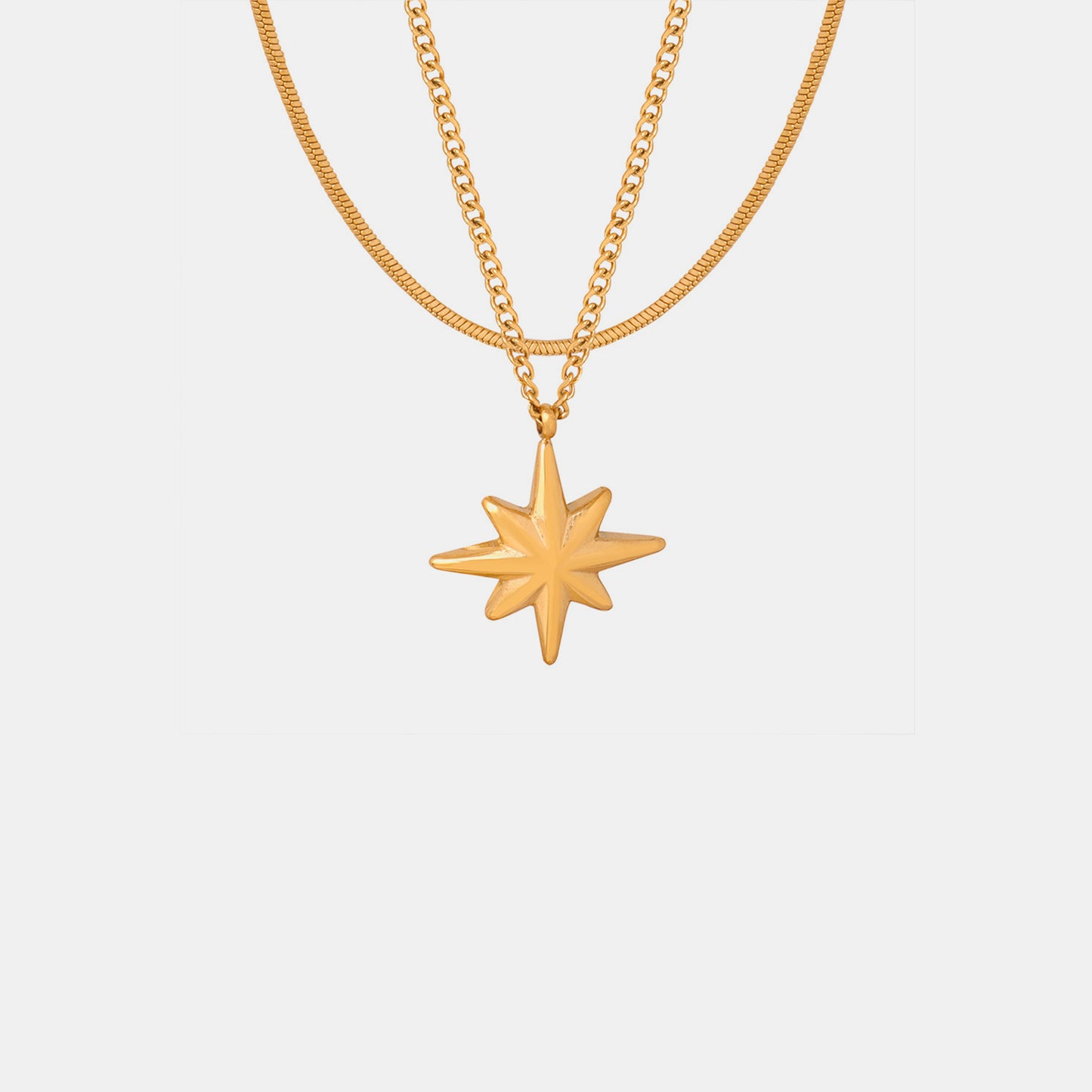 Star Pendant Double-Layered Titanium Steel Necklace