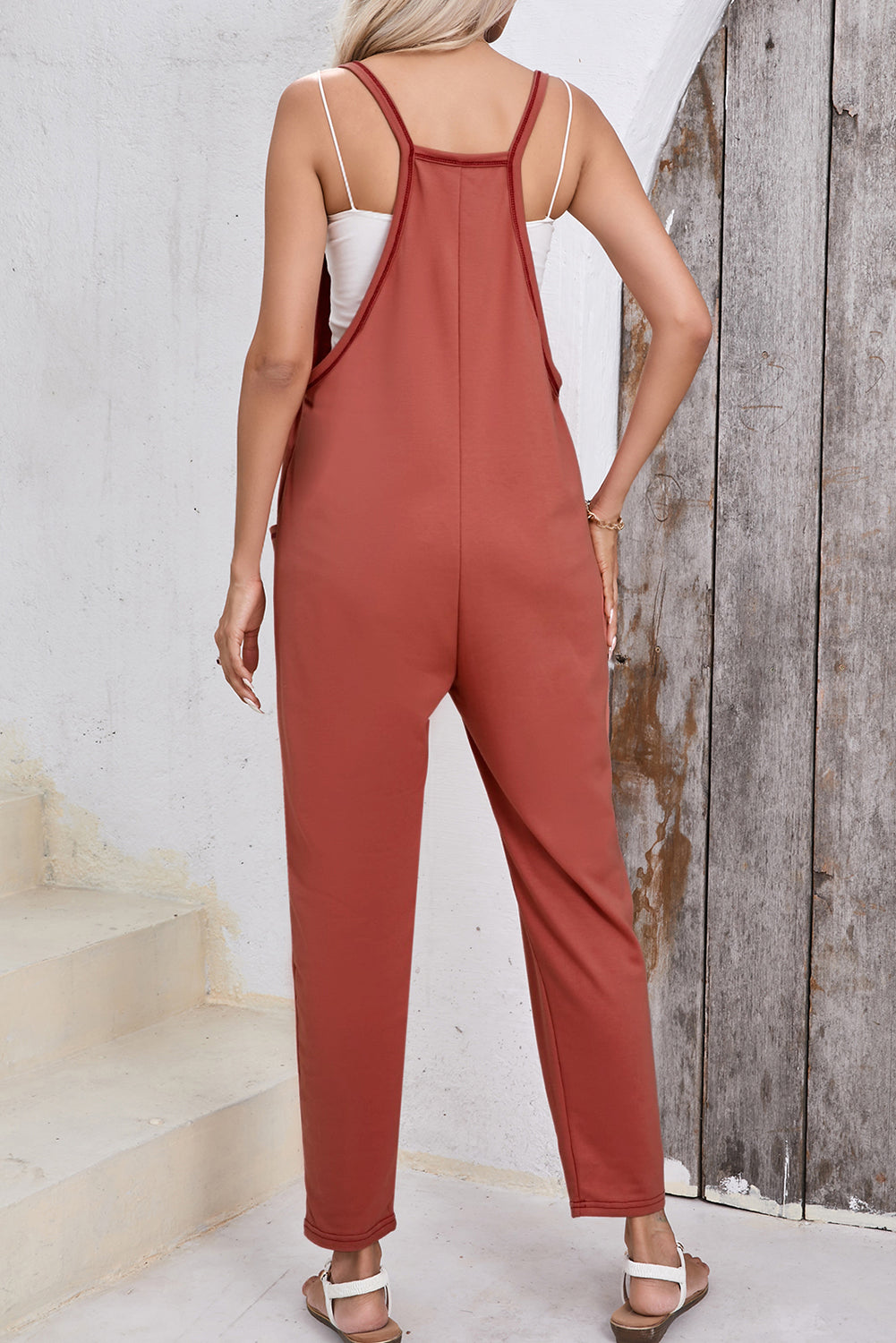 Scoop Neck Spaghetti Strap Jumpsuit